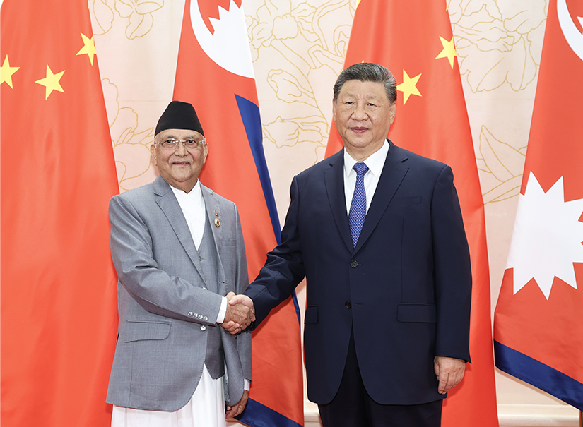 習(xí)近平會見尼泊爾總理奧利